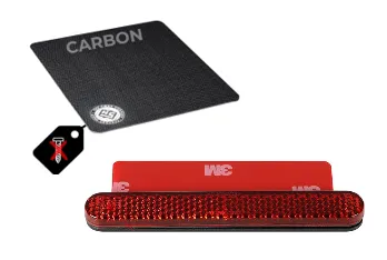 Kennzeichen Carbon Fibre + Reflektor